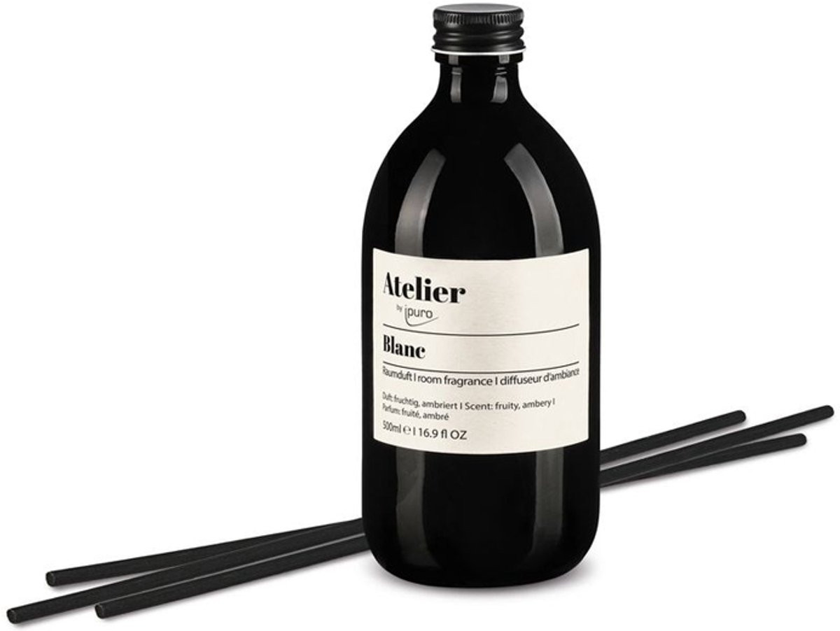 Ipuro Atelier Geurstokjes Navulling Blanc 500 ml - Huisparfum