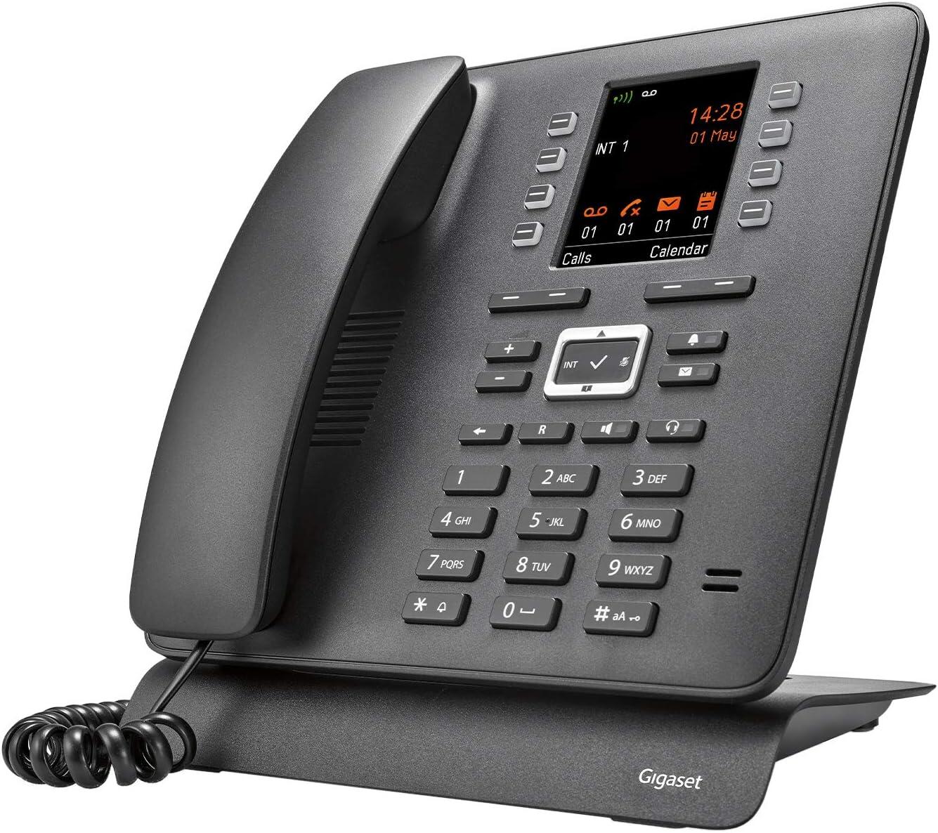 Gigaset T480HX Tischtelefon zum schnurlosen Anschluss - schwarz S30853-H4007-B131