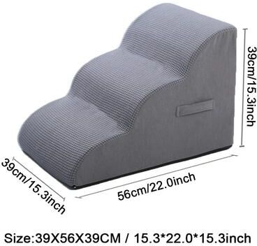 Uplift Essentials CloudStep Orthopedic 3 Step Pet Stairs dark Gray 3 Step