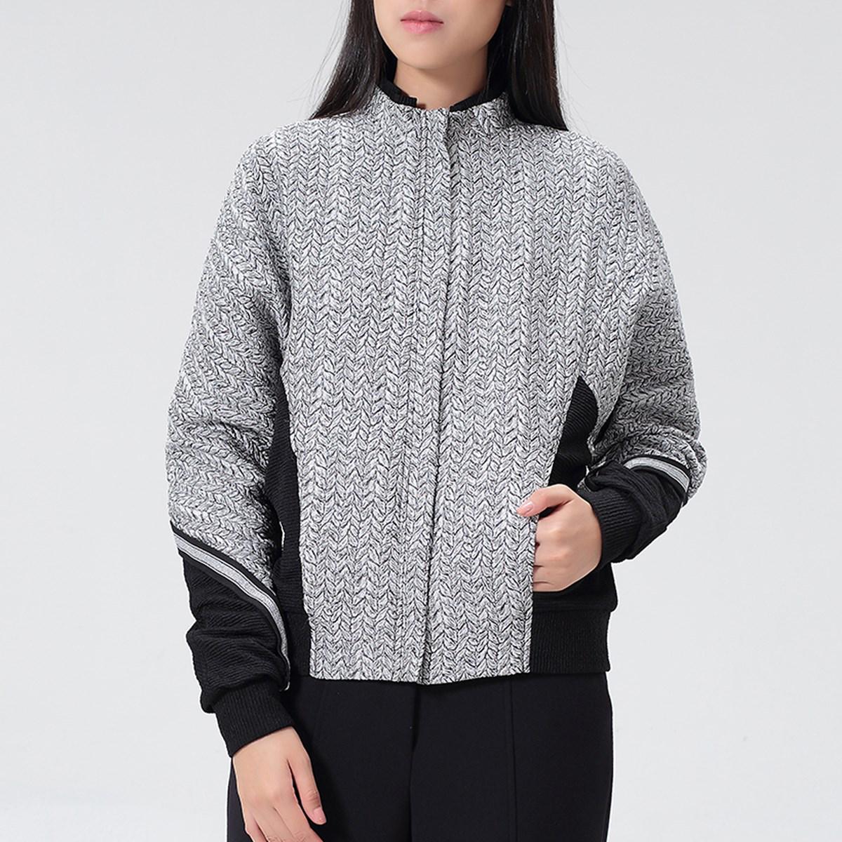 Bi-materiaal Jacquard-jas