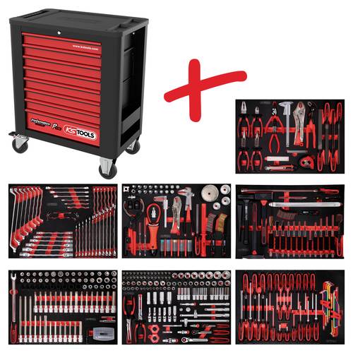 KS Tools 815.7397 Werkstattwagen Herstellerfarbe: Schwarz, Rot