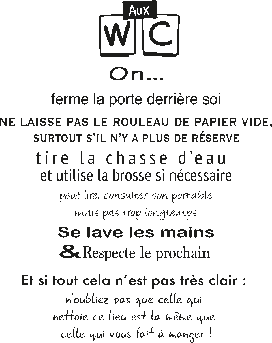 Ambiance-sticker Sticker citation toilettes règles des wc