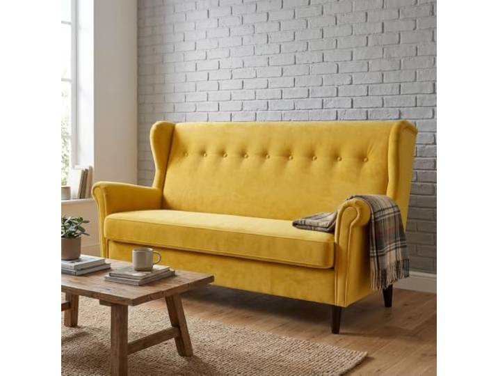 Family Meble Schlafsofa Ari Monolit – żółty