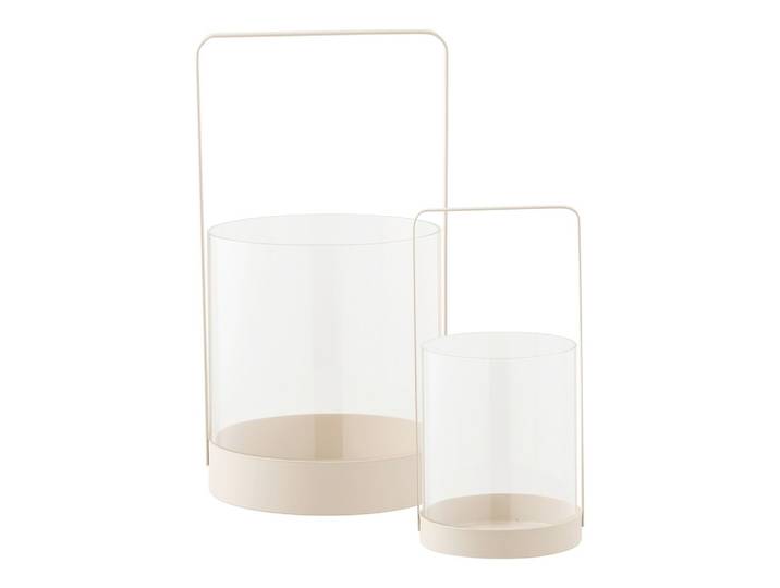 Windlichtset Hurricane Candle Holder Beige, 2er Set