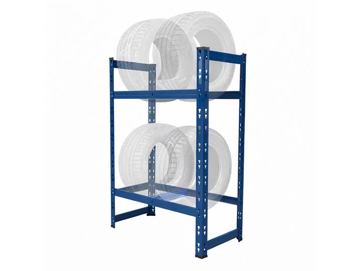 Relaxdays Étagère Pneus\, 4 Pneus\, Hxlxp 100x60x35 Cm\, 150 Kg/niveau\, Emboîtable\, Acier\, Bleu