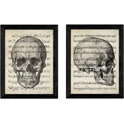 POSTER Set Mit 2 Vintage Mit Schädeln A4 Rahmenlos