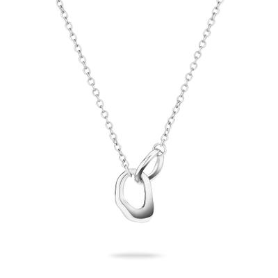 Kette mit Anhänger TAMARIS "Schmuck Geschenk Edelstahl Halskette Organic Shapes", silber (silberfarben), Halsketten, Damen, Edelstahl, L: 45 B: 3mm, B:3mm