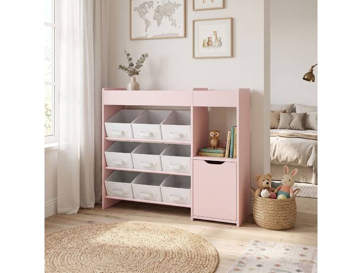 AIYAPLAY Meuble Rangement Enfant avec 9 Tiroirs Rose