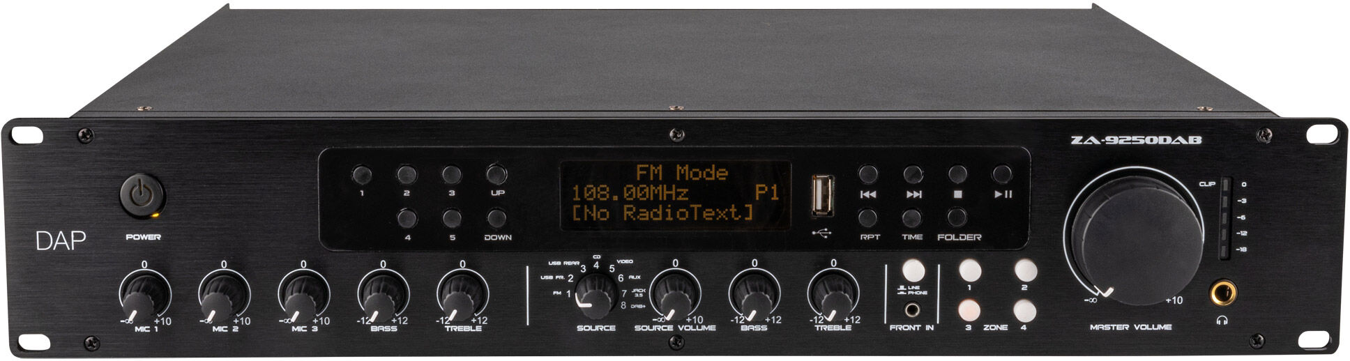 DAP Audio Za-9250dab 250 W 100 V 4-Zonen-Mischverstärker