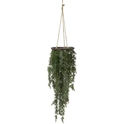 CREATIV green künstliche Pflanze Zedernhänger mit Eis, 125 cm