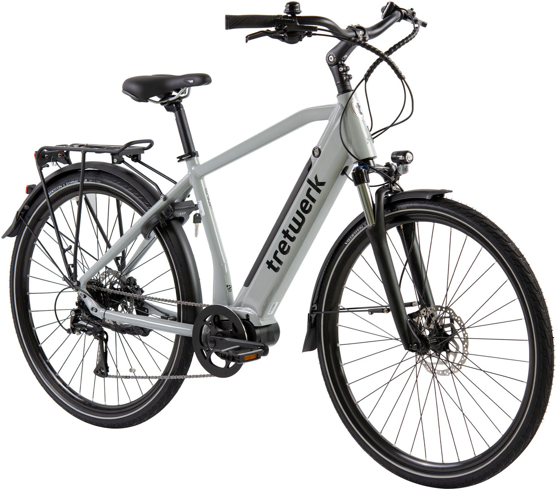 E-Bike TRETWERK "Sonic" Gr. 50, grau, Elektrofahrräder, 50cm, 28 Zoll (71,12cm), Pedelec, Elektrofahrrad für Damen u. Herren