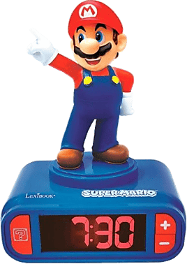Despertador - Lexibook Super Mario, Digital 3D y Efectos Sonoros, Pantalla LCD, Multicolor
