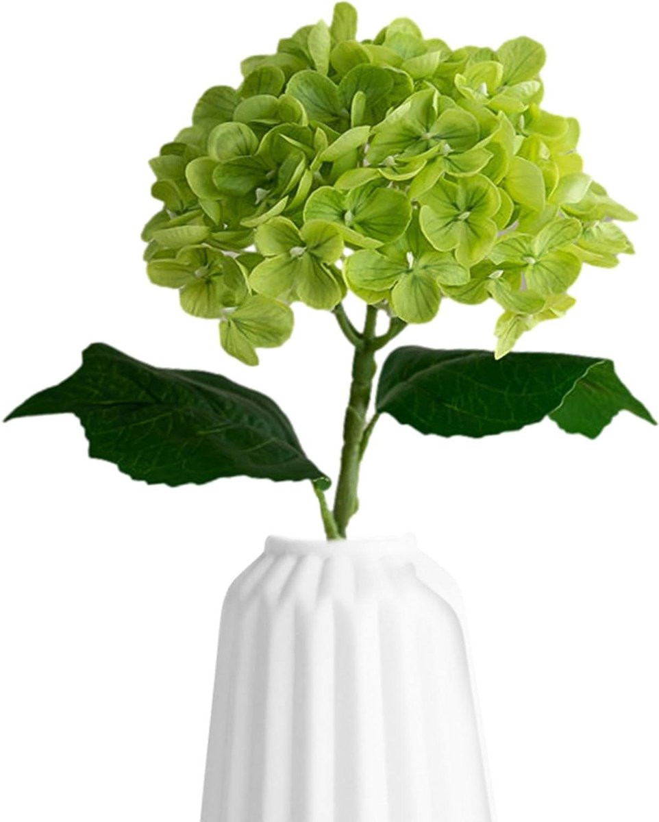 Groene zijden kunsthortensia voor binnen decoratie - 45 cm