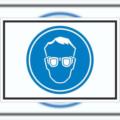 HB-Druck Schutzbrille tragen Symbol Aufkleber A6 (105x148mm)