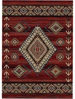 Mayberry Rug American Destination Longview Red Southwestern Lodge Area Rug