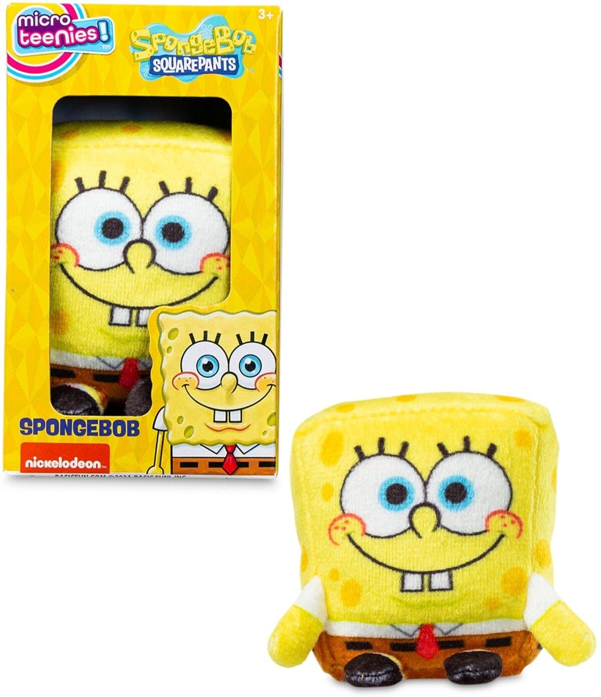 Micro Teenies 3-inch Plush Spongebob Squarepants - Spongebob by Basic Fun - 3 in - Collectible Toy for Kids