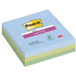 Post-it Super Sticky Haftnotizblock 101 x 101 mm »Oasis Collection« liniert, 3 Stück grün