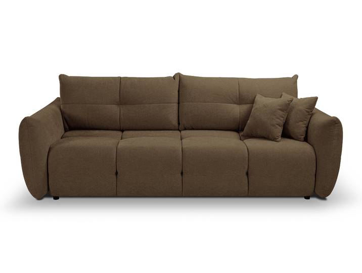 Masseno Sofa MODA mit Schlaffunktion und Bettkasten, Ausziehbares Bettsofa - Braun, WIND 22