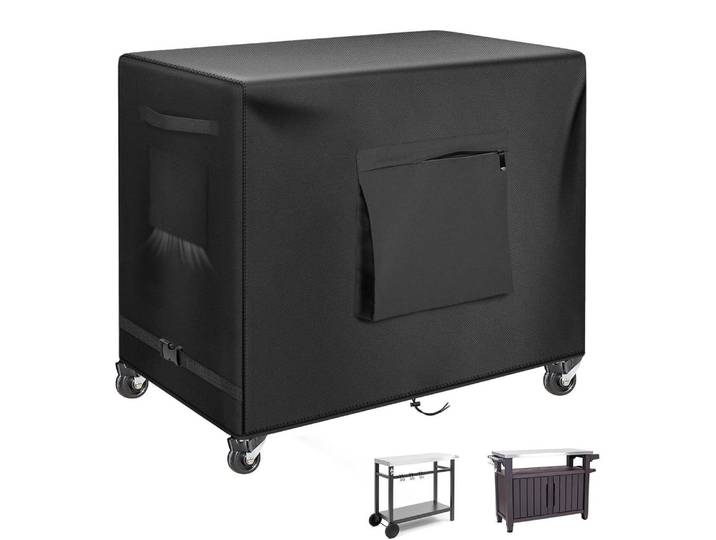 Outdoor-Vorbereitungstischabdeckung 91,4 cm wasserdicht 600D Oxford Edelstahl Grillwagen Pizzaofen