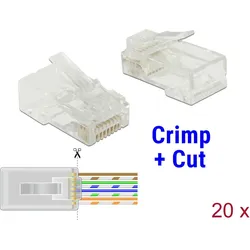 DELOCK Crimp&Cut RJ45 St Cat6 UTP 20Stk