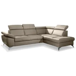Ecksofa Rio Leder Grau Schlamm