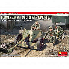 MiniArt - German 7.5cm Anti-Tank Gun PaK 40 Mid Prod with Artillery Crew - Special Edition - 1:35 311315