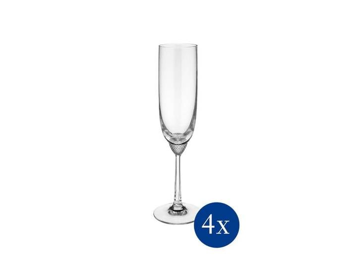 Villeroy & Boch Signature Gläser-Set Octavie Sektkelch, 4 Stück, 4-tlg., Glas, Kristallglas, spülmaschinenfest, Made in Germany