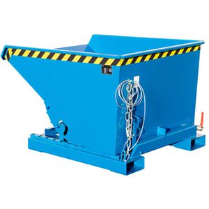 BAUER Kippbehälter EXPO-E 600, für Stapler, für Späne, 0,6 m³, blau, 1000 kg