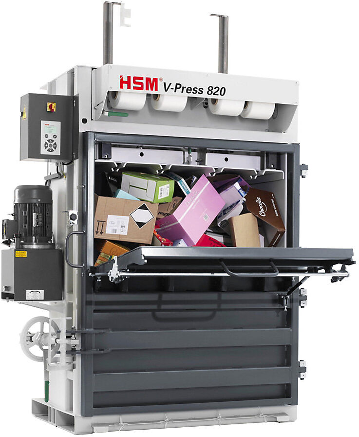 Vertikale Ballenpresse, Handrad-Türverschluss, Füllklappe, Presskraft 178 kN HSM