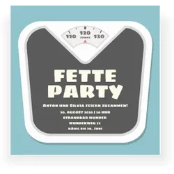 Einladungskarte Doppelgeburtstag: Fette Party in Hellblau