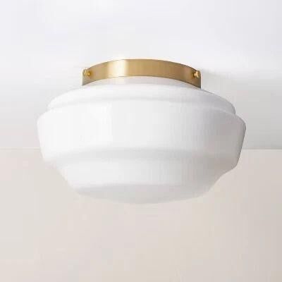 All Categories Goods Brass Finish Milk Glass Flush Mount Ceiling Light, Modern Design, Perfect For Home Decor, Hearth & Hand Brass Finish Milk Glass Flush Mount Ceiling Light, Modern Design, Perfect For Home Decor, Hearth & Hand