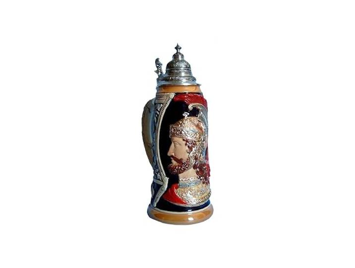 KING Bierkrug Mars Gott des Krieges und die Schlacht um Troja Prachthumpen, Replikat von 1870 Seidel 2 Liter Bierseidel, Limität 2003