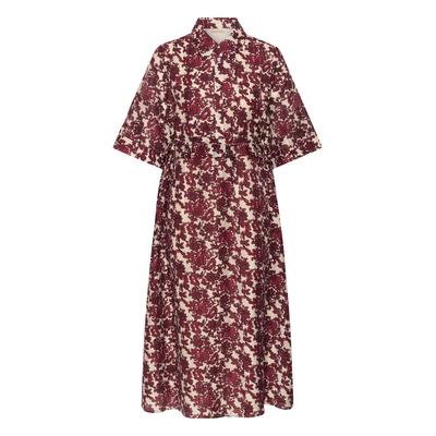 Midikleid CULTURE "Damen Kleid CUmelody", Damen, Gr. L, N-Gr, rot (rot floral), Obermaterial: 72% Lyocell CLY. 28% Polyamid PA., Kleider Midikleid