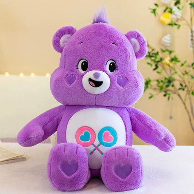 Tiny Tots Teens Trends Lovely Care Bear Plush Toy, NEW Animal Series Anime Bear Doll, Kawaii Room Gift For Kids purple