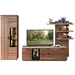 Wohnconcept Wohnwand Donna Holz Braun Wildeiche