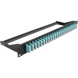 Delock 19? LWL Patchpanel 24 Port LC Quad aqua, Server Zubehör, Schwarz