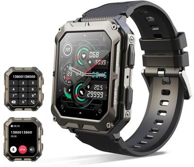 Uplift Essentials C20 Pro Smart Watch With Voice Assistant And Wireless Call black