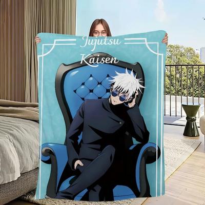 Uplift Picks Gojo Satoru Anime Flannel Throw Blanket Soft Plush Bed Cover 01 50x60in (130cmx150cm)