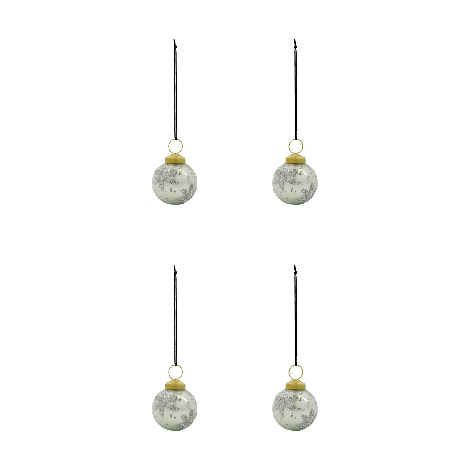 House Doctor Fiore kerstballen 4-pack Lichtblauw