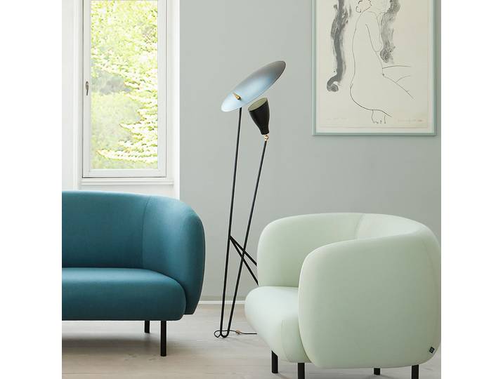 Silhouette Stehleuchte, schwarz, Höhe 140 cm - Warm Nordic - Wohnzimmer - Design - Metall - Einflammig