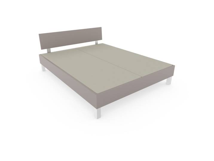 Bett Window taupe Holzwerkstoff 140 x 200 cm - Bett