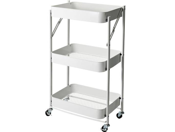 Storage solutions Küchenwagen aus Metall Weiß 45,5/29,5/77 cm, 29.5x77x45.5 cm, Esszimmer, Servierwagen