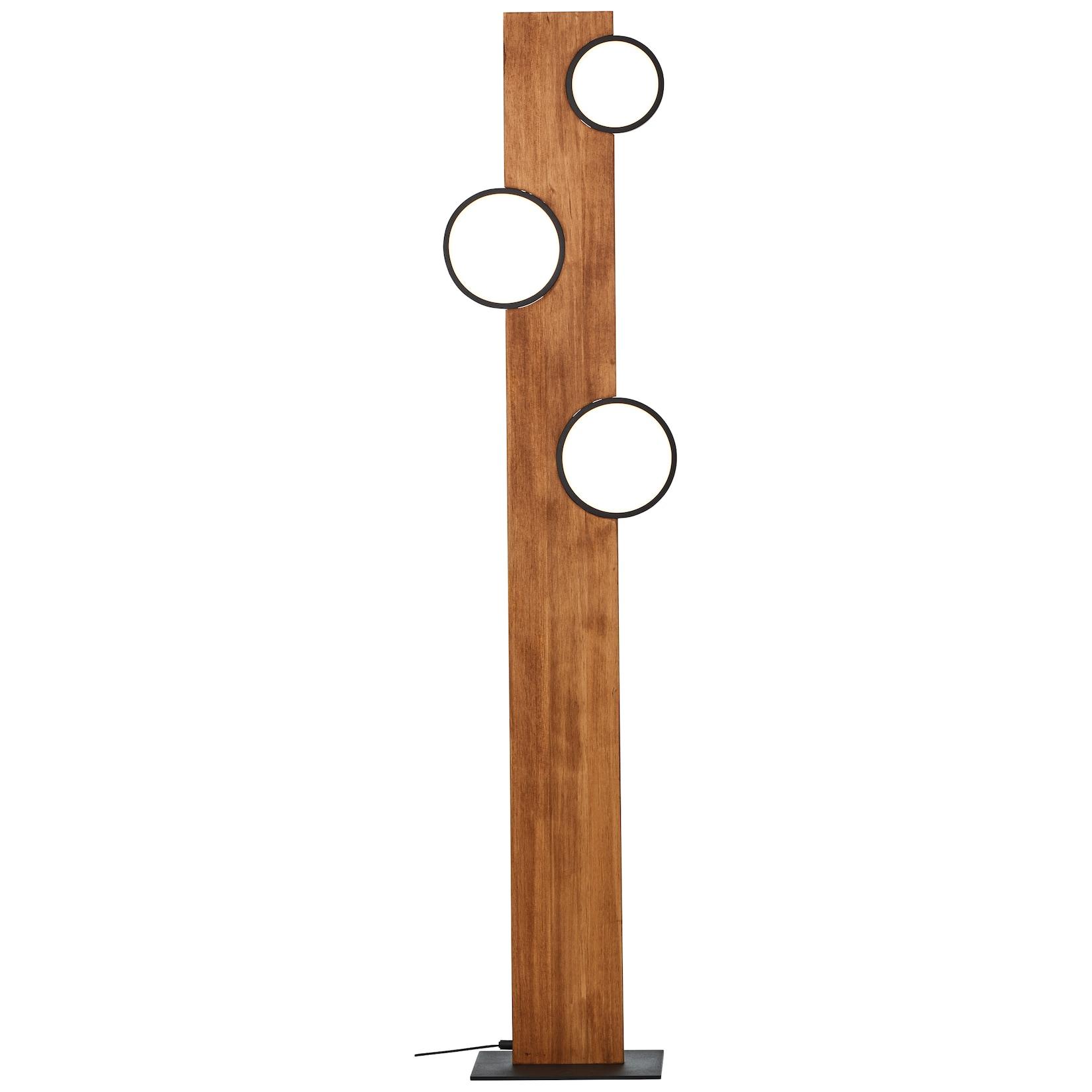 Brilliant Lampe Cheesy LED Stehleuchte 140cm matt schwarz/holz braun 20 W LED integriert
