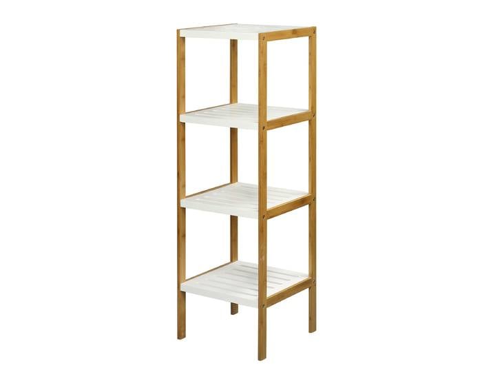 Regal Perzee Böden: MDF Mitteldichte Holzfaserplatte , lackiert Gestell: Massivholz Bambus, lackiert Weiß/Weiß 110cm