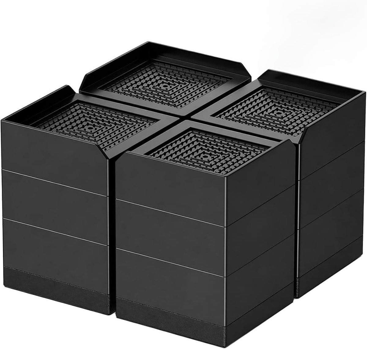 Meubelverhogingen 10 cm - In hoogte verstelbare antislip verhogingen voor bed, bank en stoel, vierkante risers voor optimale stabiliteit