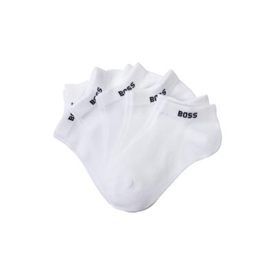 Sneakersocken BOSS "5P AS Logo CC W", Damen, Gr. 39-42, weiß (weiß 100), Baumwollmischung, unifarben, Socken Sneakersocken, mit BOSS-Logoschriftzug