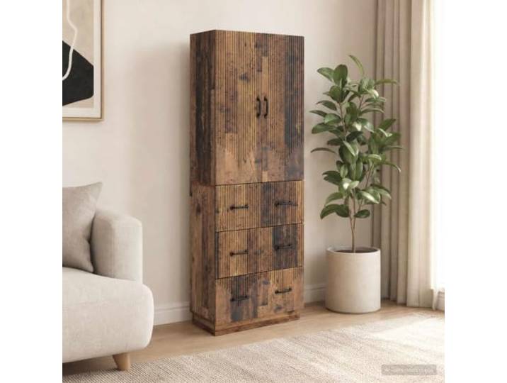 Aufbewahrungsschrank 2er-Set Holzwerkstoff 66 x 34,5 x 87 cm mit Schubladen Schiebetüren, verstellbare Einlegeböden, modulares Design, vielseitig nutzbar, pflegeleichte Oberflächen