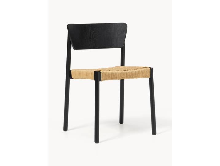 Holzstühle Danny mit Rattan-Sitzfläche, 2er-Set
