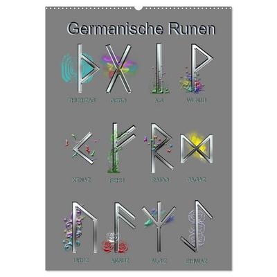 Germanische Runen (Wandkalender 2026 DIN A2 hoch), CALVENDO Monatskalender