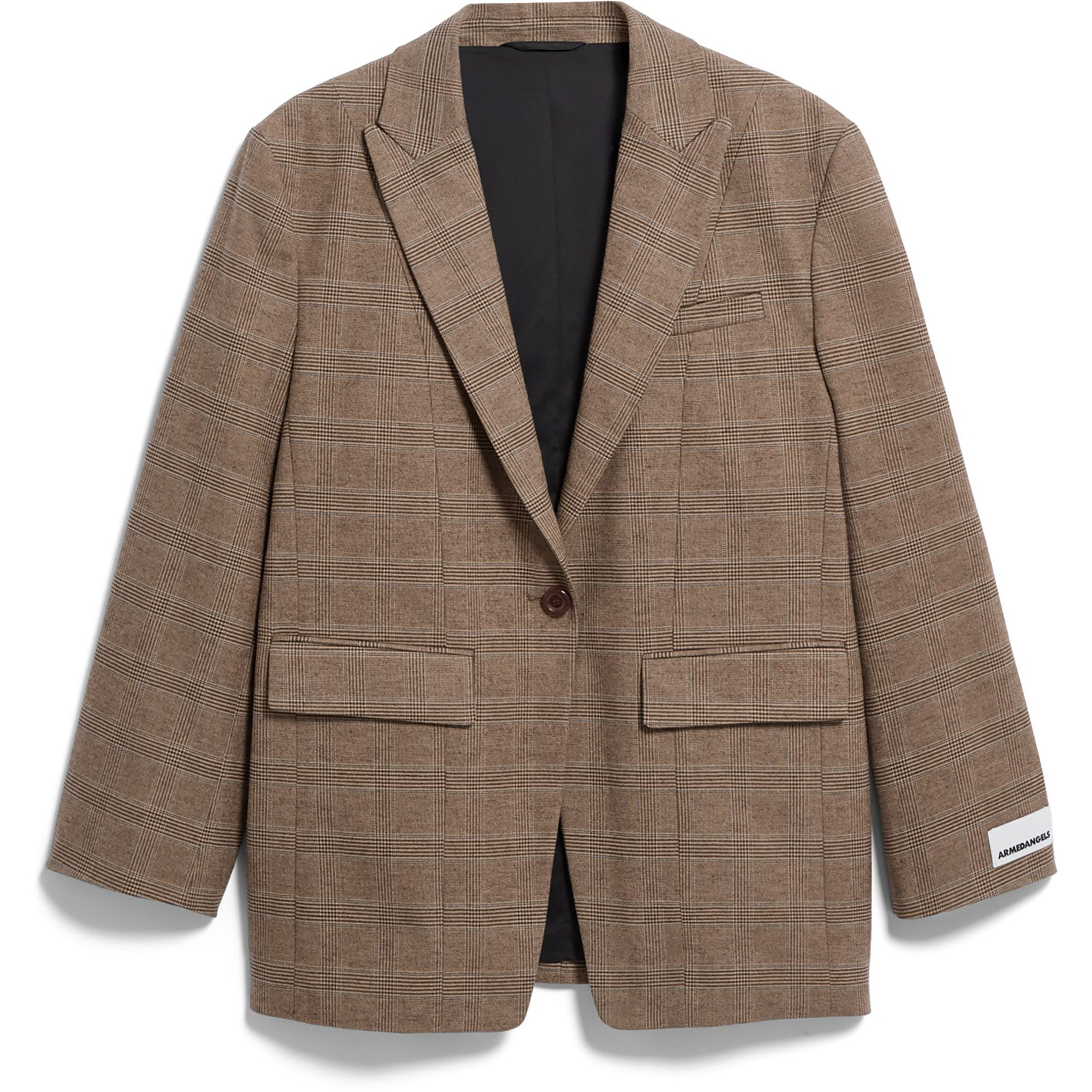 Armedangels Check Oversized Blazer Damen Freizeitjacke, Parkas braun Größe XS Lifestyle Hautfreundlich